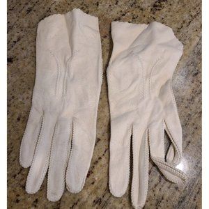 Vintage Size S 6.5 Off White Soft Suede Doeskin Formal 8.5" English Gloves